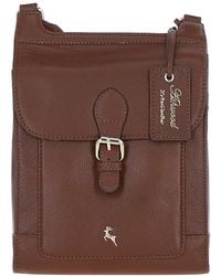Ashwood Leather - 'Eclisse Cuoio' Real Leather Crossbody Bag - Lyst