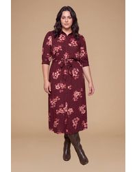 Dorothy Perkins - Plus Puff Sleeve Midi Shirt Dress - Lyst