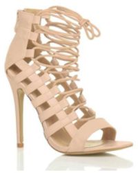 AJVANI - High Heel Lace Up Strappy Sandals - Lyst