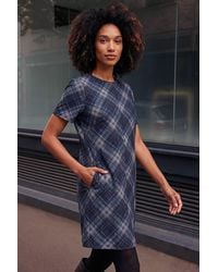 Roman - Check Print T-Shirt Stretch Dress - Lyst