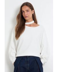 Wallis - Batwing Cut Out Fine Knitted Jumper - Lyst