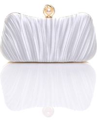 AJVANI - Evening Party Wedding Ruched Clutch Bag - Lyst