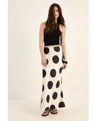 Nasty Gal - Satin Polka Dot Bias Maxi Skirt - Lyst