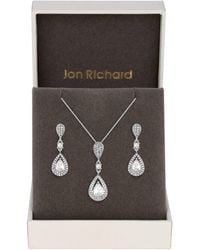 Jon Richard - Gift Packaged Cubic Zirconia Pear Drop Earring & Necklace Set - Lyst