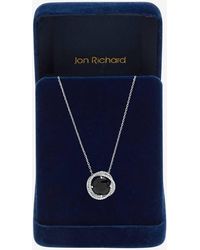 Jon Richard - Rhodium Plated Cubic Zirconia Twist Halo Sapphire Pendant - Lyst