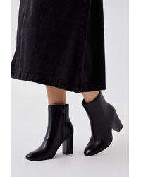 Oasis - Round Toe Stacked Heel Ankle Boots - Lyst