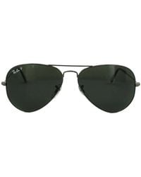 Ray-Ban - Aviator Gunmetal Polarized Aviator 3025 Sunglasses - Lyst