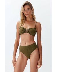 WOVCOR - Bandeau Bikini Set W/ Metal Bar Detail & Straps - Lyst
