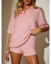 South Beach - Towelling Stripe Short - Lyst