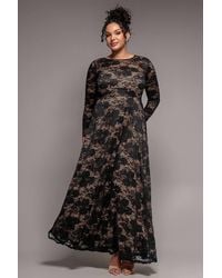 Goddiva - Scalloped Lace A Line Maxi Dress - Lyst