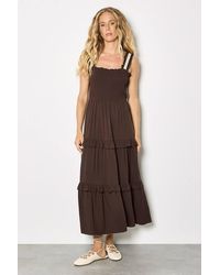 Apricot - Tiered Lace Trim Midi Dress - Lyst