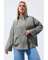 Yours - Funnel Neck Shacket Jacket - Lyst
