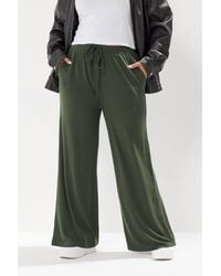 Yours - Ribbed Wide Leg Trousers - Lyst