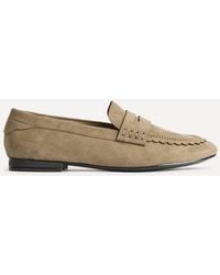 Linzi - Wren Wide Fit Suede Leather Penny Style Loafers - Lyst