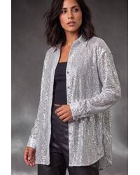 D.u.s.k - Sequin Button Through Blouse - Lyst