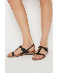 Long Tall Sally - Leather Plaited Strap Sandals - Lyst