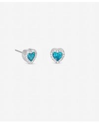 Jon Richard - Rhodium Plated & Heart Stud Earrings - Lyst