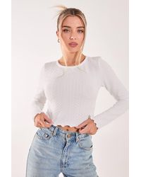 Pink Vanilla - Zig Zag Jersey Long Sleeve Top - Lyst