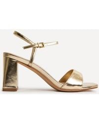 Linzi - Reveal Faux Leather Block Heeled Sandals - Lyst