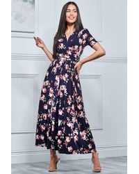 Jolie Moi - Kiera Wrap Front Maxi Dress - Lyst