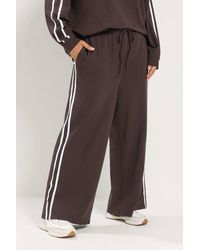 Yours - Side Stripe Wide Leg Joggers - Lyst