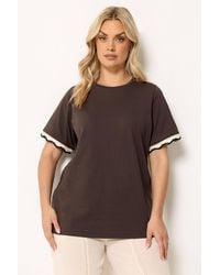 Yours - Metallic Crochet Trim T-Shirt - Lyst