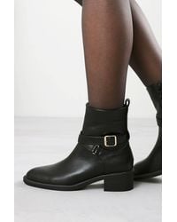 Where's That From - Elvara Low Block Heel Ankle Boot W/ Strap Detail - Lyst