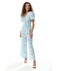 Liquorish - Cloud Print Jumpsuit - Lyst