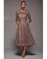 Jolie Moi - Three Quarter Sleeve Jersey Midi Dress - Lyst