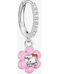 Thomas Sabo - Hello Kitty Flower Charm & Cubic Zirconia Single Hoop Earring Cr773-M06-7 - Lyst
