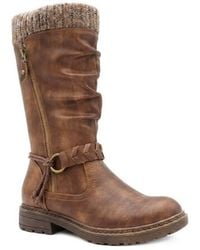 Pavers - Kitted Cuff Zip Fasten Riding Boots - Lyst