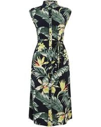 oasis tropical midi shirt dress