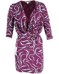 Diane von Furstenberg - Preloved Danil Cowl Neck Belted Mini Dress - Lyst