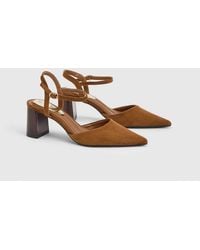 Wallis - Maya Faux Suede Ankle Strap Block Heel Court Shoes - Lyst