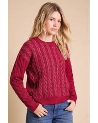 Dorothy Perkins - Embellished Cable Knit Jumper - Lyst