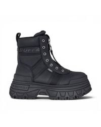 Infinity Leather - Buffalo Chunky Platform Front Zip High Ankle Combat Boots - Lyst