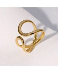 The Colourful Aura - Abstract Infinity Swirl Adjustable Ring Minimalist Open Band - Lyst