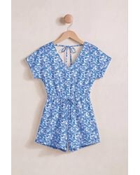 Enorsia - Roll Up Sleeves Aop Play Suit - Lyst