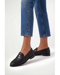 Wallis - Billie Faux Leather Woven Loafers - Lyst