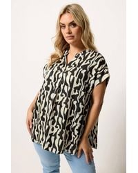 Yours - Abstract Print Pleated Blouse - Lyst