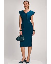Jolie Moi - Statement Collar Hourglass Midi Dress - Lyst