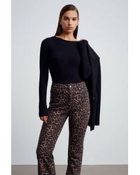 Dilvin - Ribbed Boat Neck Long-Sleeve Blouse - Lyst
