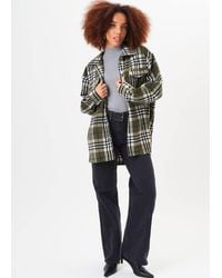 Gini London - Check Oversized Pocket Detail Shacket - Lyst