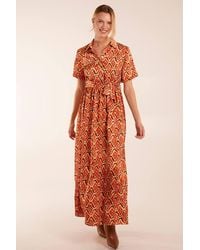 Blue Vanilla - Maxi Shirt Belt Dress - Lyst