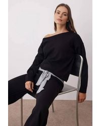 WOVCOR - Boat Neck Knit Sweater & Wide Leg Trousers Co-Ord Set - Lyst
