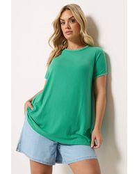 Yours - Contrast Stitch Swing T-Shirt - Lyst
