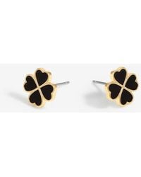 Jon Richard - Plated & Jet Enamel Clover Stud Earrings - Lyst