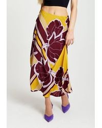 Liquorish - Abstract Ikat Print Midi Skirt - Lyst
