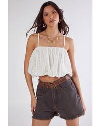 Nasty Gal - Broderie Puffball Cami Top - Lyst