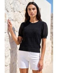 Roman - Pointelle Knit Tee - Lyst